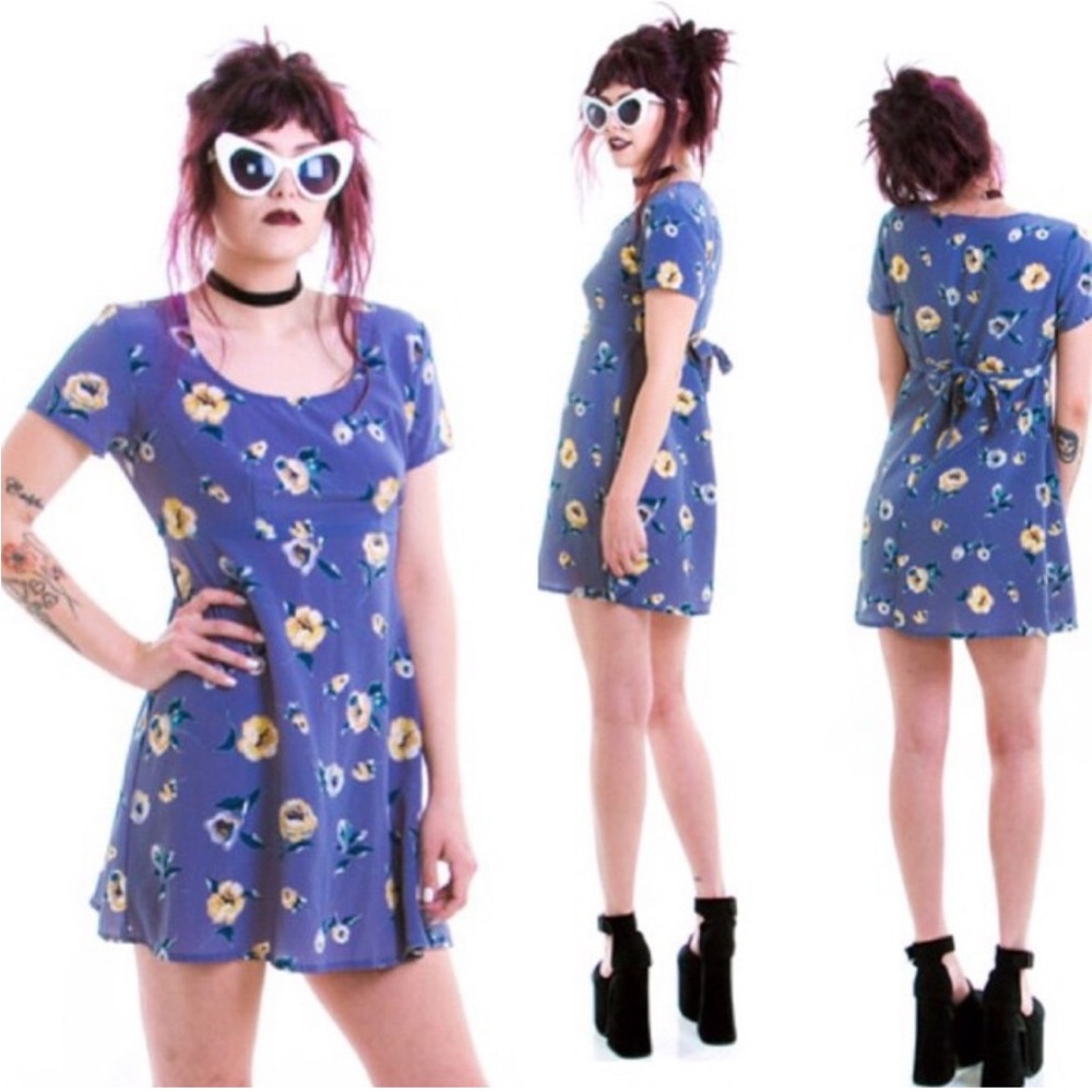 90s floral mini dress